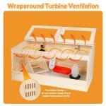 Large Chick Chicken Brooder Box: Wooden Chick Brooder with Bottom Drawer Heat...