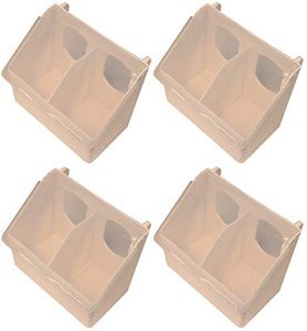 Rite Farm Products 4 Pack of 2 Hole Plastic Quail Pigeon Dove Bird Outside of CAGE Mount FEEDERS