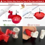 letsFix Chicken Water Cups for PVC with Tee (8 Pack), Automatic Chicken Waterer Kit for Poultry, DIY PVC Water Feeder for Chicken/Duck/Quail/Turkey