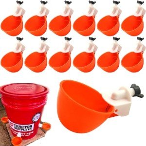 MODUODUO Automatic Drinker Cups with Nipple Drinking 12 Sets for Bird Poultry Upgraded Chicken Waterer Pigeon Quail