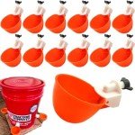 MODUODUO Automatic Drinker Cups with Nipple Drinking 12 Sets for Bird Poultry Upgraded Chicken Waterer Pigeon Quail