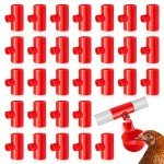 UCandy 30 pcs Chicken Waterer PVC Tee Fittings,White Automatic Watering for Poultry Chicken Waterer Nipples/Cups/Feeders/Poultry Water Drinker (30)