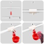 UCandy 30 pcs Chicken Waterer PVC Tee Fittings,White Automatic Watering for Poultry Chicken Waterer Nipples/Cups/Feeders/Poultry Water Drinker (30)