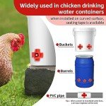 Dreyoo 12 Pcs Horizontal Chicken Waterer Nipples, Automatic Poultry Nipple Waterer with Drill Bits for Bucket Chicken Feeders, Non Leak Chicken Waterer Kit for Chicken Coop Outdoor
