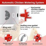 Dreyoo 12 Pcs Horizontal Chicken Waterer Nipples, Automatic Poultry Nipple Waterer with Drill Bits for Bucket Chicken Feeders, Non Leak Chicken Waterer Kit for Chicken Coop Outdoor