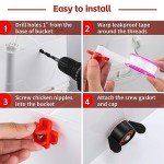 Dreyoo 12 Pcs Horizontal Chicken Waterer Nipples, Automatic Poultry Nipple Waterer with Drill Bits for Bucket Chicken Feeders, Non Leak Chicken Waterer Kit for Chicken Coop Outdoor
