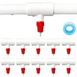 (10 Pack) Chicken Waterer Nipples + PVC Tee Fittings for 1/2" PVC Piping, Horizontal Poultry Nipples & Tees, DIY Chicken Watering System for Geese, Rabbits, Ducks