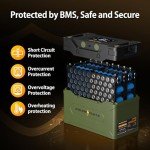 GOLDENMATE 12V 100Ah Group 31 Bluetooth LiFePO4 Battery with LCD Display, Up to 5000 + Deep Cycle Lithium Phosphate Battery, 100A BMS, IP67 Waterproof, for Solar System RV Trolling Motor Battery