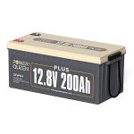 Power Queen 12V 200Ah PLUS LiFePO4 Battery, Built-in 200A BMS, 2560Wh Lithium Battery,Up To 15000 Cycles, Deep Cycle Battery for Off-Grid and Home Solar System, Marine, Trailer RV
