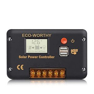 ECO-WORTHY 30A Solar Charger Controller Solar Panel Battery Intelligent Regulator with Dual USB Port Auto 12/24V PWM Positive Ground