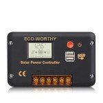ECO-WORTHY 30A Solar Charger Controller Solar Panel Battery Intelligent Regulator with Dual USB Port Auto 12/24V PWM Positive Ground
