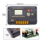 ECO-WORTHY 30A Solar Charger Controller Solar Panel Battery Intelligent Regulator with Dual USB Port Auto 12/24V PWM Positive Ground