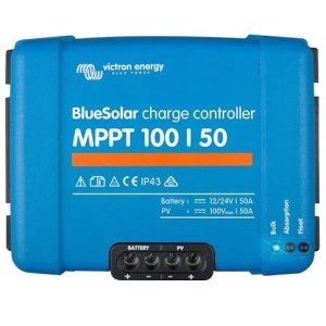 Victron Energy BlueSolar MPPT Solar Charge Controller - Charge Controllers for Solar Panels - 100V, 50 amp, 12/24-Volt