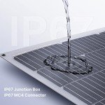 Topunive 100W 12V Flexible Solar Panel 9BB Monocrystalline Cell 12 Volt Semi-Flexible for Marine RV Trailer Boat Cabin Van Car Uneven Surfaces 12V Battery Charge