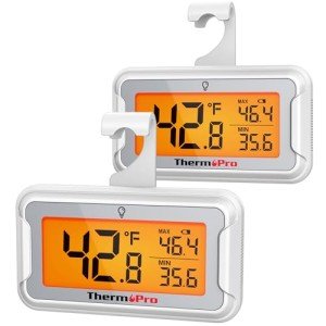 ThermoPro Waterproof Refrigerator Thermometer - 2 Pack