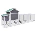 Chicken Coop with Nest Box, 122 inches, Removable Tray, Houses 6 Chickens, Waterproof Roof