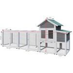 Chicken Coop with Nest Box, 122 inches, Removable Tray, Houses 6 Chickens, Waterproof Roof