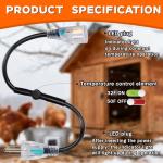 Thermostat Controlled Extension Cord,32°F(0 Degree) Auto On/50°F(10 Degree) Thermostat Controlled Outlet for Heat Cable Controller,Compatible with Any Outdoor Thermostat Plug Outlet