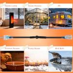 Thermostat Controlled Extension Cord,32°F(0 Degree) Auto On/50°F(10 Degree) Thermostat Controlled Outlet for Heat Cable Controller,Compatible with Any Outdoor Thermostat Plug Outlet