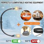 Thermostat Controlled Extension Cord,32°F(0 Degree) Auto On/50°F(10 Degree) Thermostat Controlled Outlet for Heat Cable Controller,Compatible with Any Outdoor Thermostat Plug Outlet