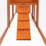 COZIWOW Outdoor Rabbit Hutch, 94.5" L Extra Large Bunny Hutch, Wooden Rabbit Cage Indoor for Small Animals with Removable Tray & Weatherproof Roof, Orange