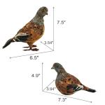 Nature Vibe 7.5 Inches Feathered Quail Decor,Set of 2 Artificial Woodland Animals Figurines with Natural Feather as Fall Decorations for Home or Autumn Harvest Festival