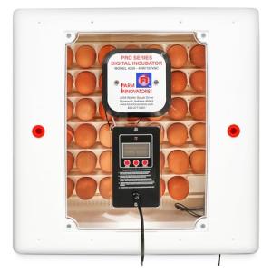 Farm Innovators 41 Egg Incubator with Automatic Egg Turning and Humidity Control, Egg Candler with Digital LCD Display for Improved Hatching, White