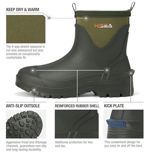 HISEA Waterproof Ankle High Garden Boots