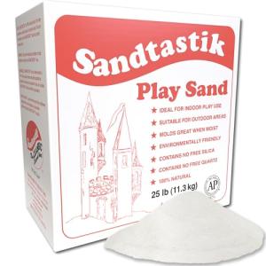 Sandtastik Sparkling White Play Sand, 25 lb (11.3 kg) - Fill Sandboxes, Sand Trays, Sensory Tables, Water Tables! Scoop, Mold & Pour This Premium Non-Toxic Sand