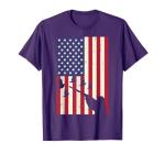 Flag Quail Pheasant Hunting Vintage Upland Hunt Patriotic T-Shirt