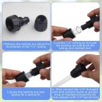 6PCS 1/2 Inch Drip Irrigation Tubing Faucet Adapter 3/4 Inch Female Pipe Thread to 1/2 Inch Drip Irrigation Tubing Adapter 3/4 Inch Faucet Connector Garden Hose Adapter