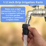6PCS 1/2 Inch Drip Irrigation Tubing Faucet Adapter 3/4 Inch Female Pipe Thread to 1/2 Inch Drip Irrigation Tubing Adapter 3/4 Inch Faucet Connector Garden Hose Adapter