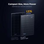 BougeRV 12V N-Type 16BB 100W Bifacial Solar Panel, 12V 100 Watt Solar Panel, for RV Camping Boat Marine Log Cabin Roof, Black Frame (1PCS)