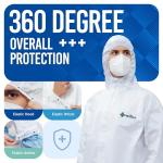 Medtecs Hazmat Suits - 6 Sizes Options - Disposable Coveralls Suit, Medical Protective Coverall PPE Hazmat Suits