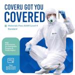 Medtecs Hazmat Suits - 6 Sizes Options - Disposable Coveralls Suit, Medical Protective Coverall PPE Hazmat Suits