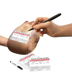 Custom Poultry Freezer Labels 4" x 2.5" with Safe Handling Instructions and Exemption – P.L. 90-492 (50)