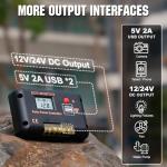 ECO-WORTHY 30A Solar Charger Controller Solar Panel Battery Intelligent Regulator with Dual USB Port Auto 12/24V PWM Positive Ground