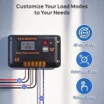 ECO-WORTHY 30A Solar Charger Controller Solar Panel Battery Intelligent Regulator with Dual USB Port Auto 12/24V PWM Positive Ground