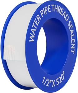 D-NYX 1 Roll 1/2 Inch(W) X 520 Inches(L) Teflon Tape,Water Pipe Sealing Tape,Plumbing Tape,Plumbers Tape,PTFE Tape,Sealing Tape,Sealant Tape,Thread Seal Tape for Shower Head,Duct Tape,White