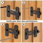 180 Degree Flip Sliding Barn Door Lock for Privacy - Safe barn Door Locks and latches for Barn Door, Pet Door, Bathroom, Outdoor, Garage, Window, Sliding Door