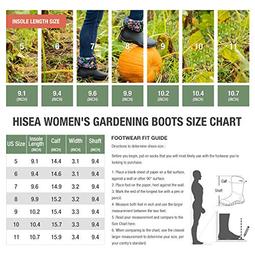 HISEA Women's Waterproof Garden Rubber Boots