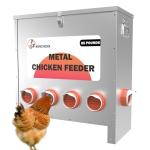 Kinchoix Metal Chicken Feeder Large Capacity 85lbs Automatic Metal Rat Proof Chicken Feeders No Waster Weatherproof Poultry Feeder for Chickens, Geese, Ducks, Turkeys, Quails (10-Port)