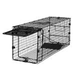 Humane Way Folding 32 Inch Live Humane Animal Trap - Safe Traps for All Animals - Raccoons, Cats, Groundhogs, Opossums - 32"x10"x12",Black