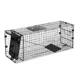 Humane Way Folding 32 Inch Live Humane Animal Trap - Safe Traps for All Animals - Raccoons, Cats, Groundhogs, Opossums - 32"x10"x12",Black