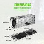 Humane Way Folding 32 Inch Live Humane Animal Trap - Safe Traps for All Animals - Raccoons, Cats, Groundhogs, Opossums - 32"x10"x12",Black