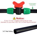 WZFLRUA 12 Pack 1/2 Inch Drip Irrigation Shut Off Valve (1/2" ID x 0.65" OD), Drip Line Irrigation Locked Barbed Control Valve for 1/2'' Irrigation Tubing Anti Leak Irrigation System Valve Fittings