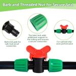WZFLRUA 12 Pack 1/2 Inch Drip Irrigation Shut Off Valve (1/2" ID x 0.65" OD), Drip Line Irrigation Locked Barbed Control Valve for 1/2'' Irrigation Tubing Anti Leak Irrigation System Valve Fittings