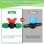 WZFLRUA 12 Pack 1/2 Inch Drip Irrigation Shut Off Valve (1/2" ID x 0.65" OD), Drip Line Irrigation Locked Barbed Control Valve for 1/2'' Irrigation Tubing Anti Leak Irrigation System Valve Fittings