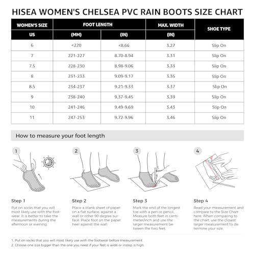 HISEA Women's Waterproof Ankle Garden Rain Boots