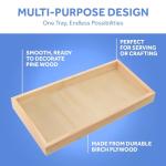 Wood Canvas Cradled 8 x 12 inch, Pack of 3 Blank Wood Panels for Painting, DIY Signs, Framing, Shadow Box, & Tray Crafts, by Woodpeckers